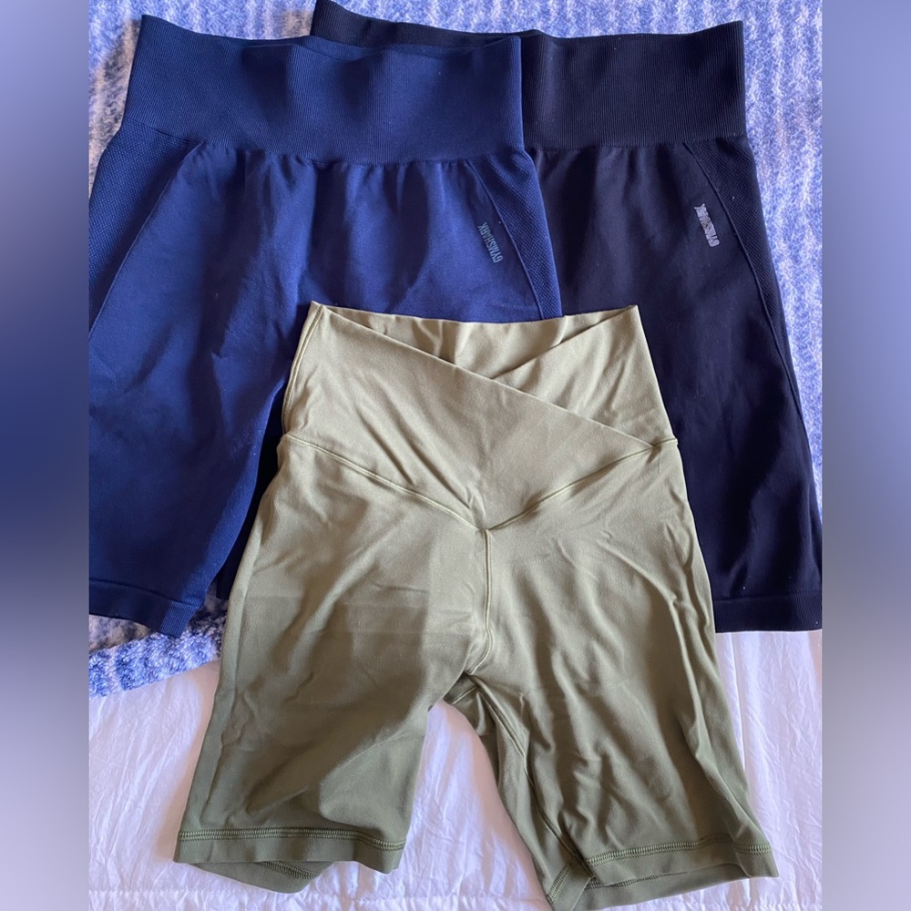 Gymshark and Aerie Biker Shorts Bundle